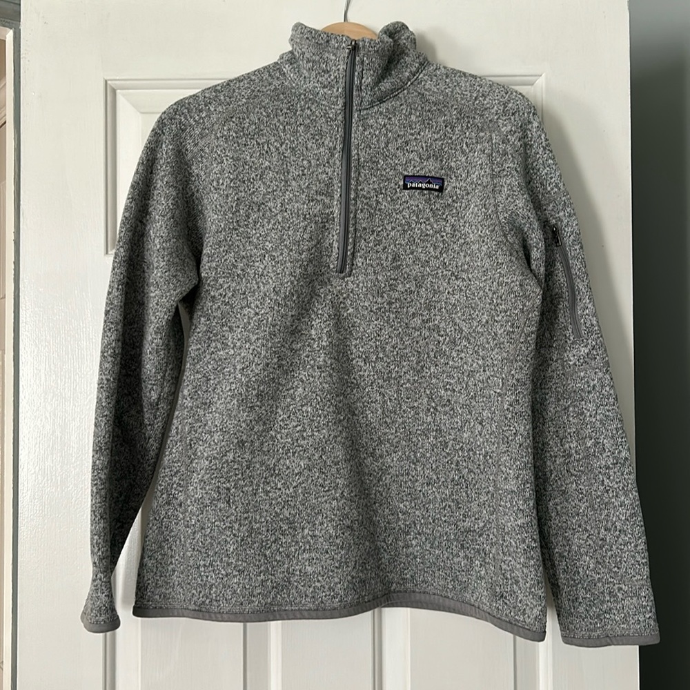Patagonia Women's Heather Gray Quarter-Zip Sweater - Picture 2 of 2